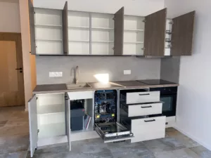 Bytový dům Zlatý potok Šlapanice Prodej bytu Šlapanice 2 5 Prodej bytu Šlapanice, Kuchyně bytu č. 2 v bytovém domě Zlatý potok